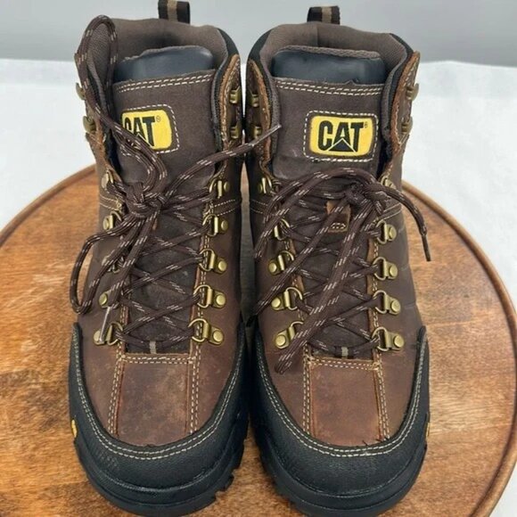 NEW CAT Threshold Work Boots Size 11 Steel Toe Waterproof Slip Resistant Ankle - Picture 10 of 12